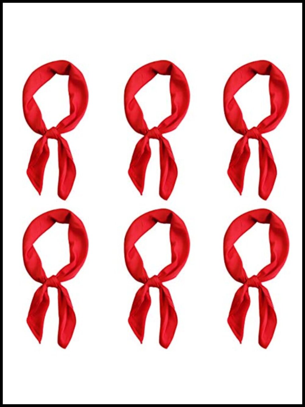 Satin Square Neck Scarf 6 Pack Silky Polyester Women's Fashion Accessory